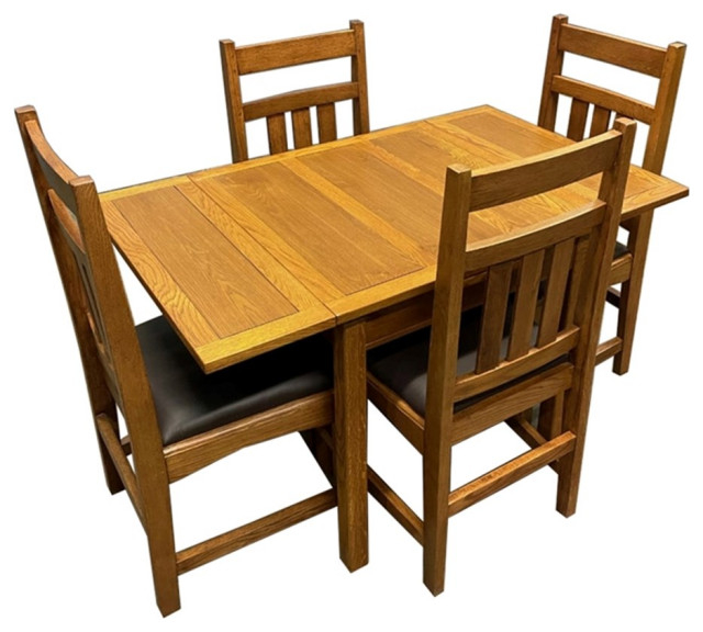 Crafters And Weavers Arts And Crafts Solid Wood Kitchen Table Set In ... intended for Traditional Techniques and Modern Design in Crafters' Solid Wood Tables