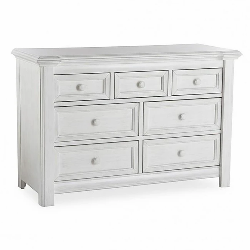 Cristallo Double Dresser Vintage White | Www.babywarehouse.ca inside How vintage white furniture transforms bedroom aesthetics and functionality