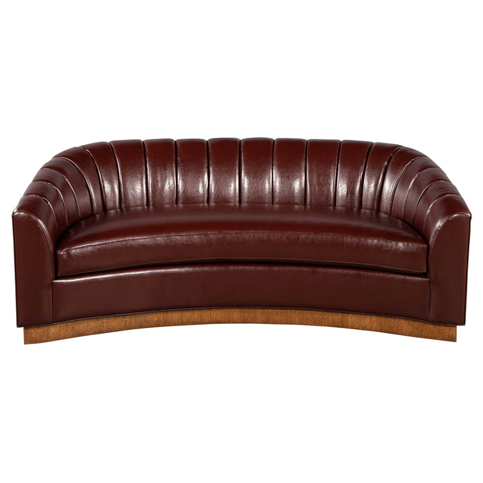 Custom Curved Leather Sofa By Omnia Leather At 1Stdibs | Curved Leather ... pertaining to Understanding the Artistry Behind Curved Leather Sofa Design
