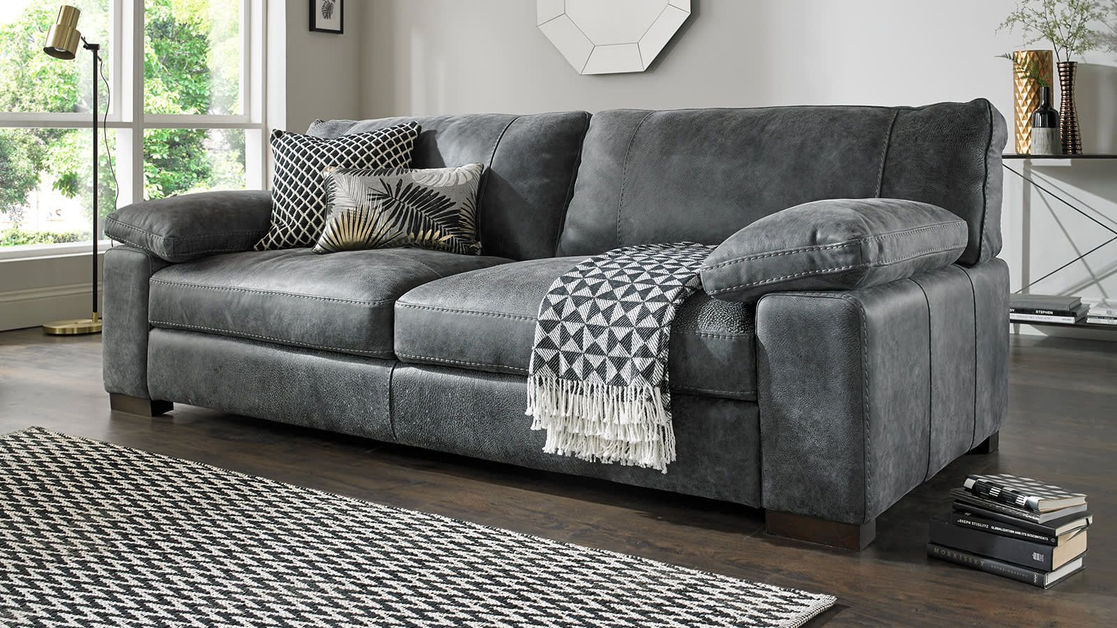 Dark Grey Leather Sofa Living Room Ideas | Bryont Blog throughout Vincenza 85" Dark Brown Leather Sofa, Dove Gray