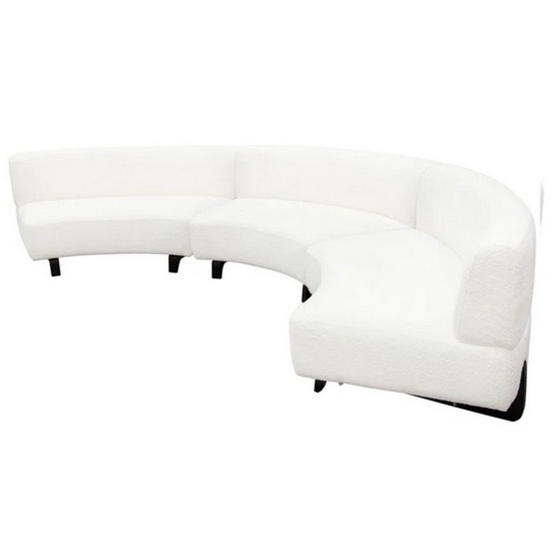 Diamond Sofa Vesper3Pcaswh Vesper 3Pc Modular Curved Armless Sofa In ... throughout Vesper Curved Armless Sofa, White