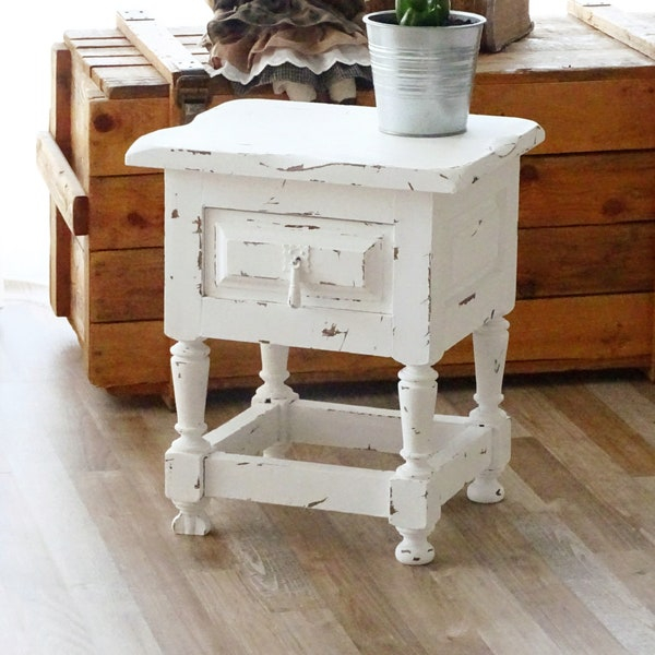 Distressed Nightstand - Etsy intended for Understanding the Appeal of Atlantic Bedroom Distressed Solid Wood Nightstand Designs