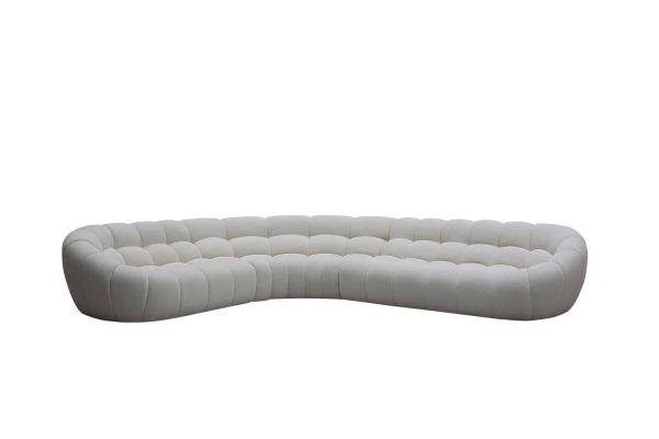 Divani Casa Yolanda Modern Curved Off White Tufted Sectional Sofa - Kfrooms regarding Fabric Sofas That Define Contemporary Living
