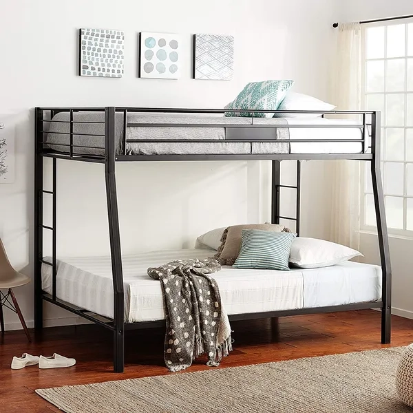 Dropship Acme Limbra Full Xl/Queen Bunk Bed In Sandy Black 38005 To ... with regard to Acme Limbra Metal Frame Full Xl Over Queen Bunk Bed With Ladder In Sandy Black