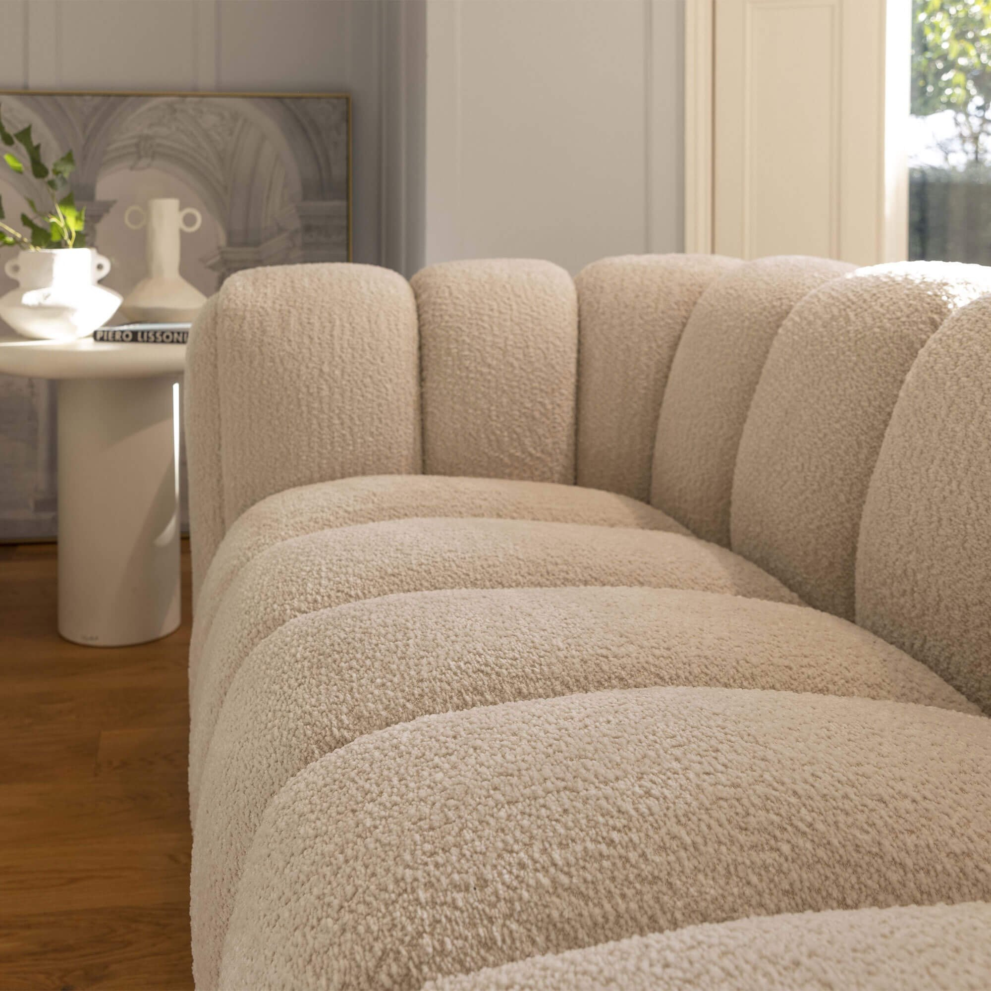 Durante Cream Boucle Fabric Sofa with regard to Understanding the Appeal of Cream Nolita Boucle Fabric Sofas in Modern Interiors