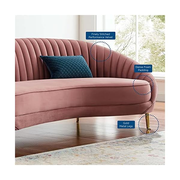 Dusty Rose Velvet Performance: Modway Camber Channel Tufted Sofa - Mid ... intended for How Cameron Tufted Velvet Sofas Are Reshaping Modern Living Spaces