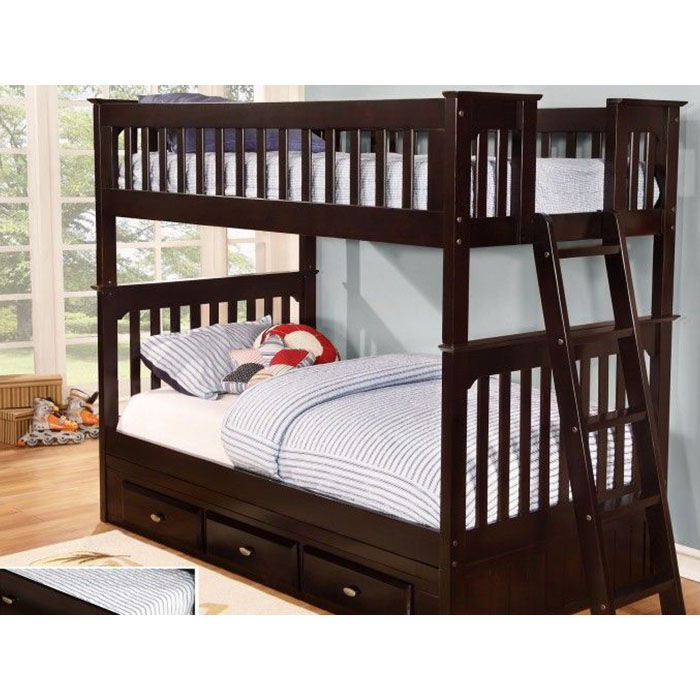 Dwf Twin/Twin Espresso Mission Bunk Bed- Bunk Bed Buy pertaining to Understanding the Twin Twin Mission Bunk Bed Design and Its Benefits