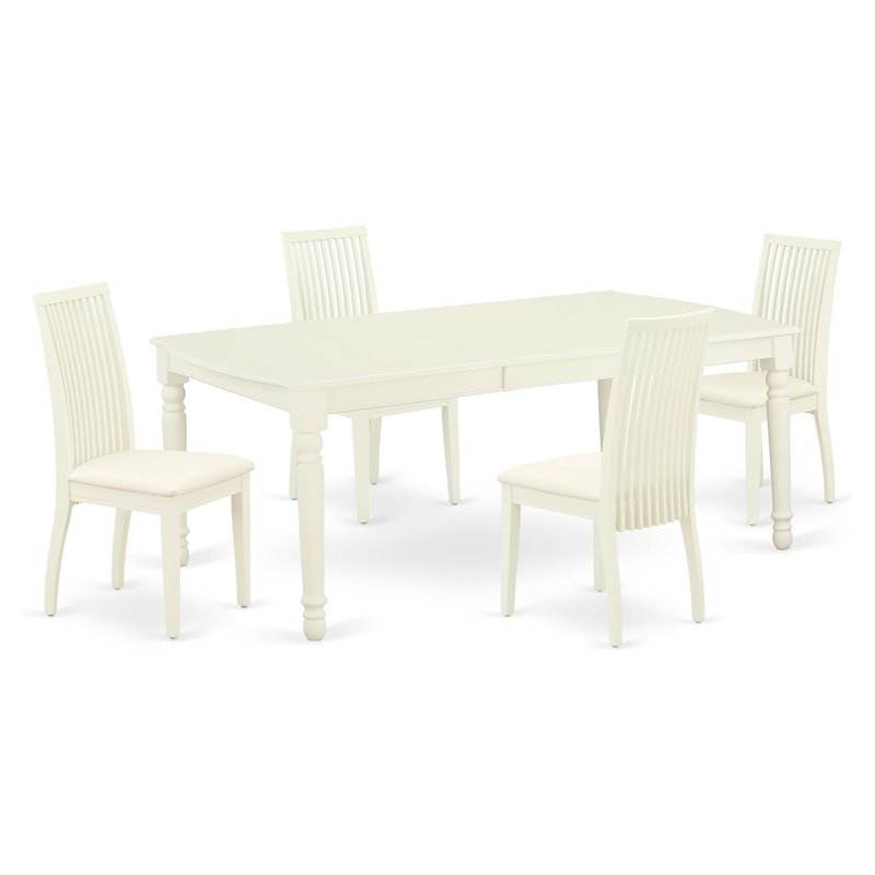 East West Furniture Dover 5-Piece Wood Dining Set With Linen Seat In ... pertaining to How to Choose the Right Dining Table for Your Home Setting