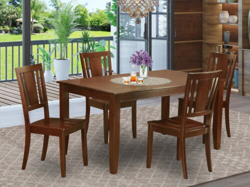 East West Furniture Dudley 5-Piece Traditional Wood Dinette Set In ... regarding Understanding the Craftsmanship Behind Bowery Hill's Mahogany Dinette Collection