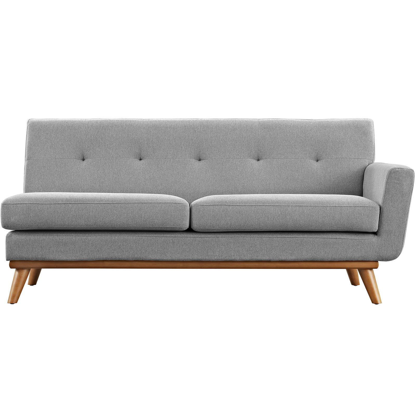Engage Right-Arm Upholstered Fabric Loveseat In Expectation Gray ... pertaining to Creating Cohesion with Expectation Gray Engage Furniture in Contemporary Spaces