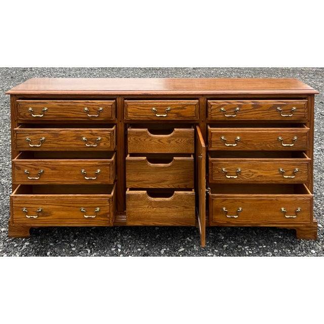 Ethan Allen Canterbury Oak 12 Drawer Dresser | Chairish for Canterbury 2.0 Drawer Chest