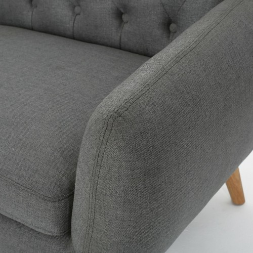 Eunice Petite Mid Century Modern Tufted Fabric Sofa | Ebay for Gdf Studio Eunice Petite Mid Century Modern Tufted Fabric Sofa, Dark Gray