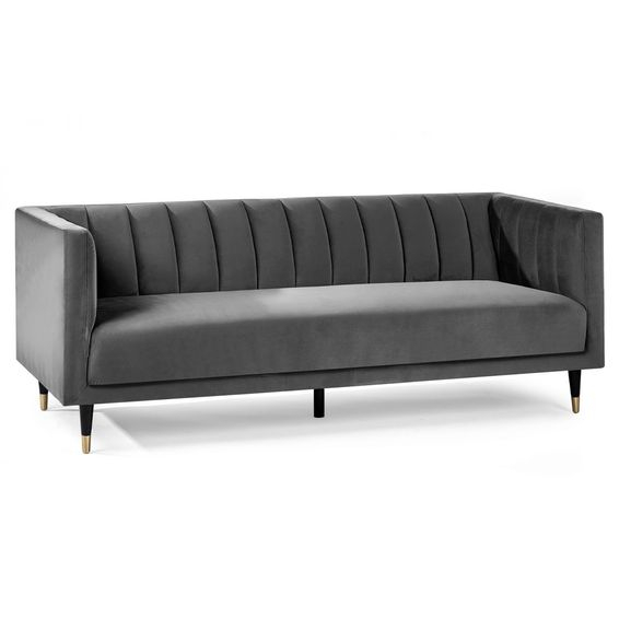 Eva Grey Velvet 3 Seater Channel Sofa | Leroy Merlin South Africa regarding Understanding the Appeal of Eva Grey Velvet Sofa in Modern Interiors