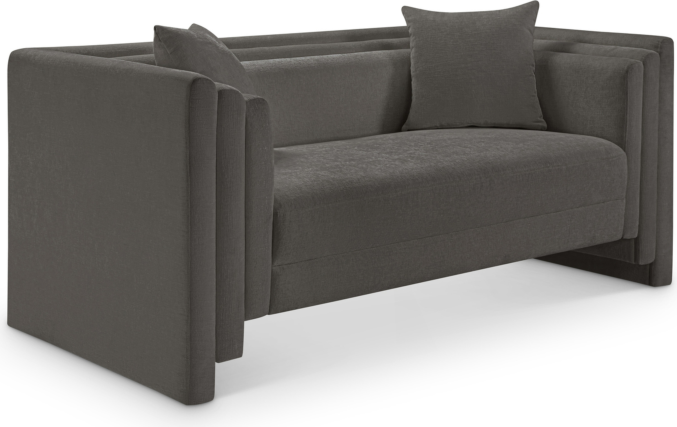Everett Chenille Fabric Loveseat In Grey By Meridian | 1Stopbedrooms in How to Style Your Living Space with Everett's Grey Chenille Sofa