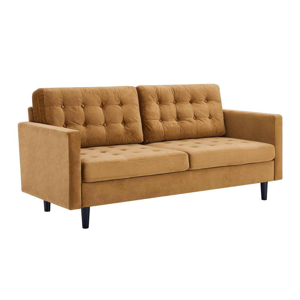 Exalt Tufted Performance Velvet Sofa - Modern In Designs for Exalt Tufted Performance Velvet Sofa, Orange