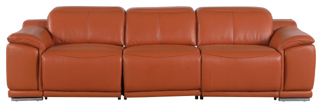 Federico 3-Piece 3-Power Reclining Top Grain Italian Leather Sofa ... for Federico Top Grain Italian Leather Power Reclining Sofa, Dual Recliners, Camel