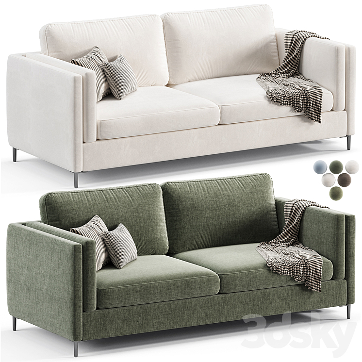 Four Hands Emery Sofa Thames Coal - Sofa - 3D Model with How Thames Coal upholstery transforms living spaces with Emery Sofa design