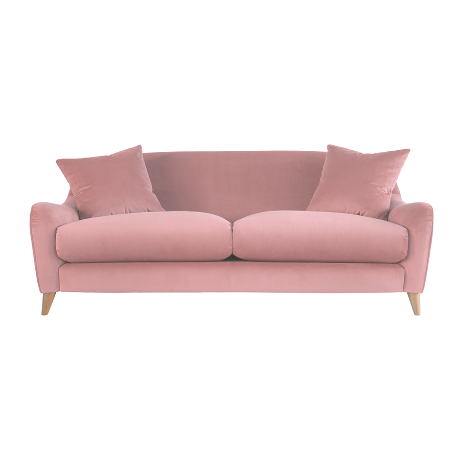 Gatlin Large Sofa | Blush | Oak World inside The Art of Choosing the Perfect Modern Sofa with Oak Wood Base and Blush Finish