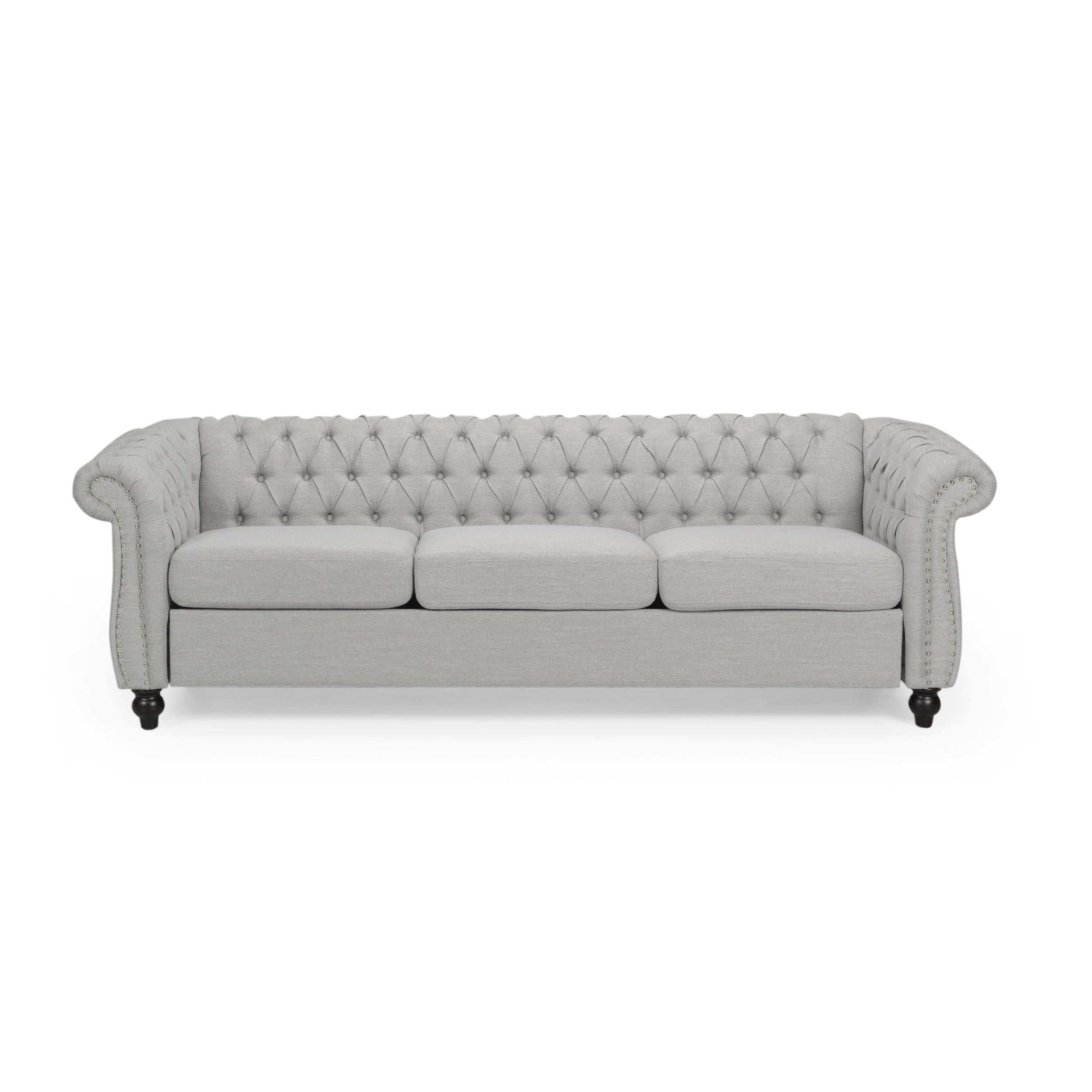 Gdf Studio Adetokunbo Chesterfield Fabric Tufted 3 Seater Sofa With ... throughout Material selection for long-lasting fabric sofa upholstery