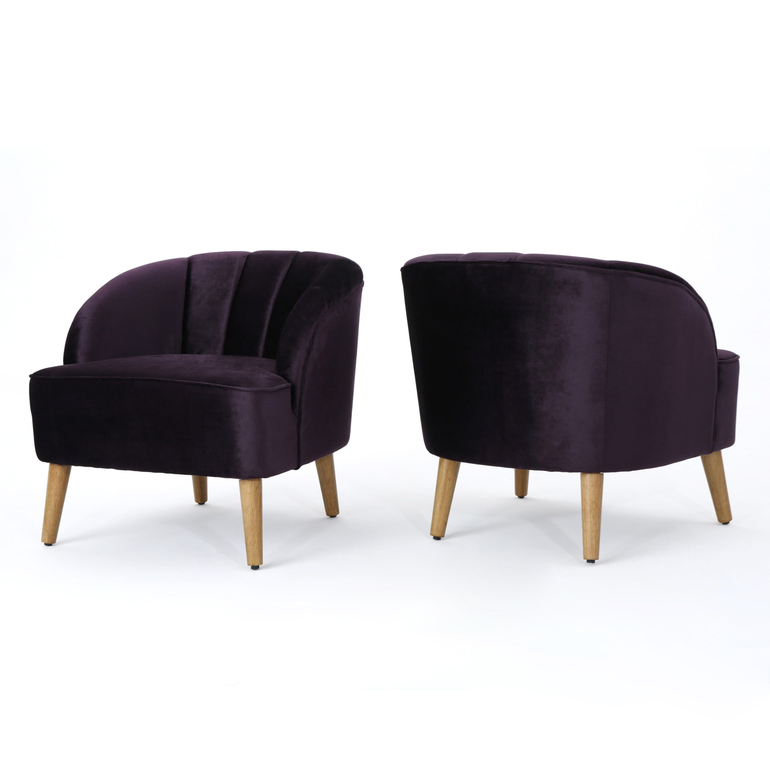 Gdf Studio Scarlett Modern Velvet Channel Stitch Club Chairs, Set Of 2 ... for How Velvet Textures Transform Your Home's Aesthetic Appeal