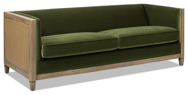 Georgia 81 inch cane rattan tuxedo sofa olive green material quality and maintenance guide