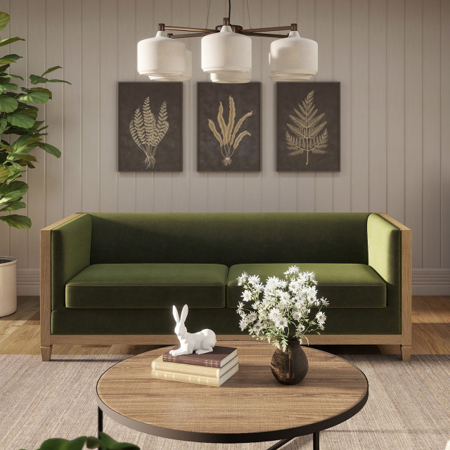 Georgia 81" Cane Rattan Tuxedo Sofa - Contemporary - Sofas - By ... throughout Georgia 81" Cane Rattan Tuxedo Sofa, Olive Green