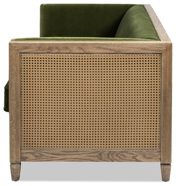 Georgia 81" Cane Rattan Tuxedo Sofa - Contemporary - Sofas - By ... throughout Georgia 81" Cane Rattan Tuxedo Sofa, Olive Green