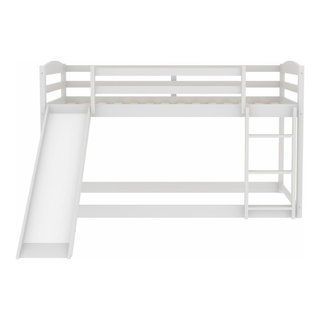 Gewnee Wood Twin Over Twin Bunk Bed With Convertible Slide And Ladder ... regarding Designing smart sleep spaces with multi-functional twin loft beds