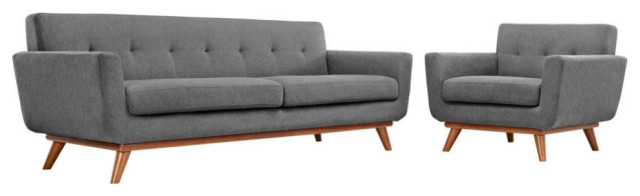 Giselle Expectation Gray Armchair And Sofa 2-Piece Set - Midcentury ... regarding Expectation Gray Engage Armchairs And Loveseat Set Of 3
