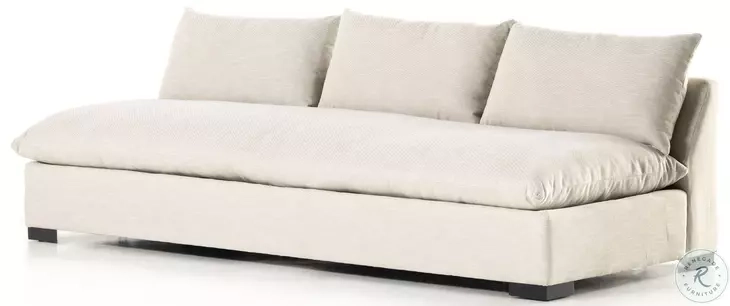 Grant Ashby Oatmeal 94" Armless Sofa From Four Hands | Coleman Furniture inside Grant Armless Sofa, 74" Ashby Oatmeal, Espresso