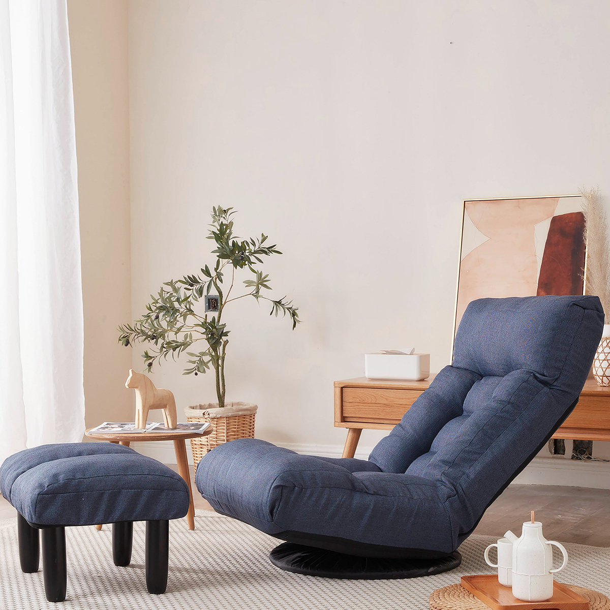Gzmwon Floor Chair Single Sofa Reclining Chair Japanese Chair Lazy Sofa ... inside How Japanese chair traditions shape today's lazy sofa innovation and user experience
