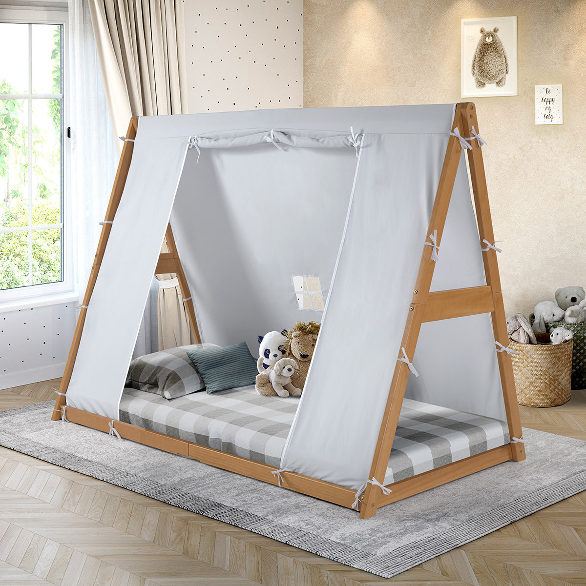 Harper Orchard Coble Twin Solid Wood Tent Bed By Harper Orchard ... pertaining to Tent Bed Espresso W/Red Tent Kit