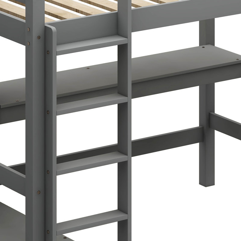 Harriet Bee Forston Full Loft Bed With Built-In-Desk By Harriet Bee ... throughout Transforming compact spaces with integrated storage and work solutions