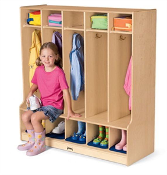 Harrison2Inspire-Toddler 5 Section Coat Locker With Step - With Clear ... for Rainbow Accents Toddler 5 Section Coat Locker With Step - Without Trays - Black