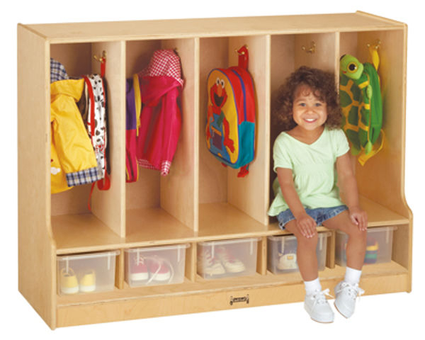 Harrison2Inspire-Toddler Coat Locker W/ Step - 5 Sections Without Trays ... inside How Teal Coat Lockers Can Enhance Classroom Organization and Child Independence