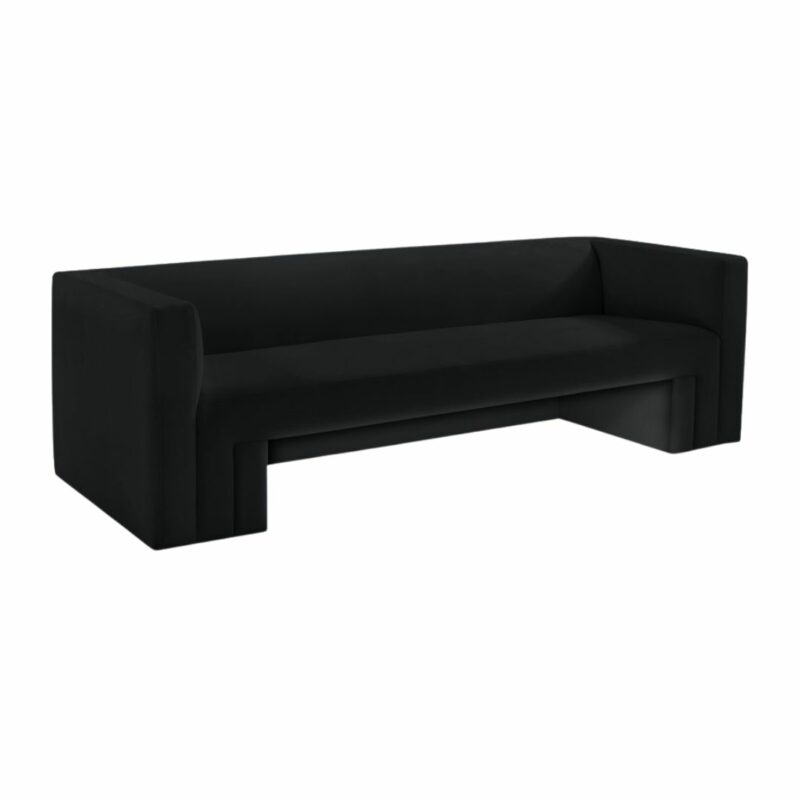 Henson Velvet Sofa In Black - Hyme Furniture in Henson Velvet Upholstered Sofa, Black