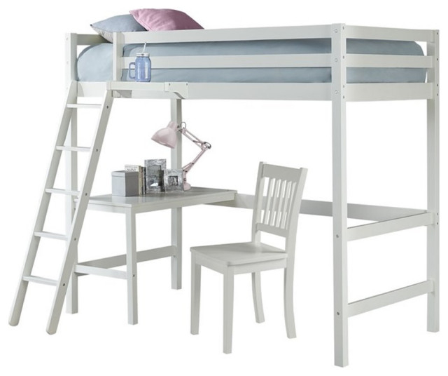 Hillsdale Caspian Twin Study Loft With Hanging Nightstand, Twin Size ... with Hillsdale Caspian Wood Twin Over Twin Bunk Bed With Hanging Nightstand, Gray