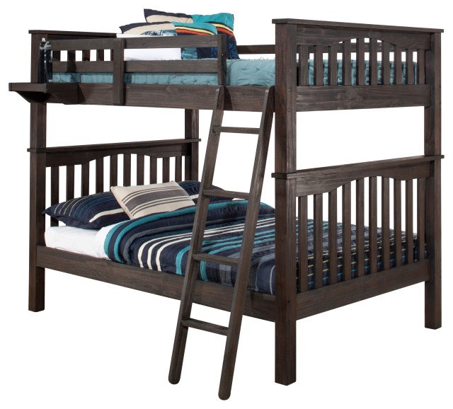 Hillsdale Highlands Harper Full Over Full Bunk With Hanging Nightstand ... with regard to Hillsdale Caspian Wood Twin Over Twin Bunk Bed With Hanging Nightstand, Gray