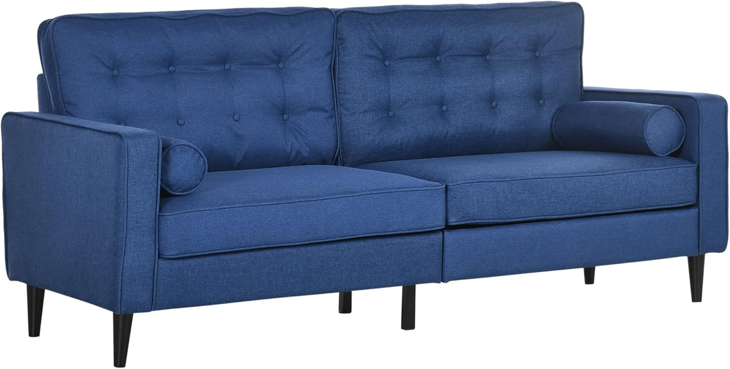 Homcom Mid-Century Sofa, Couch With Button-Tufted Back Cushion, Velvet ... inside How Mid-Century Sofa Couches Define Modern Living Spaces