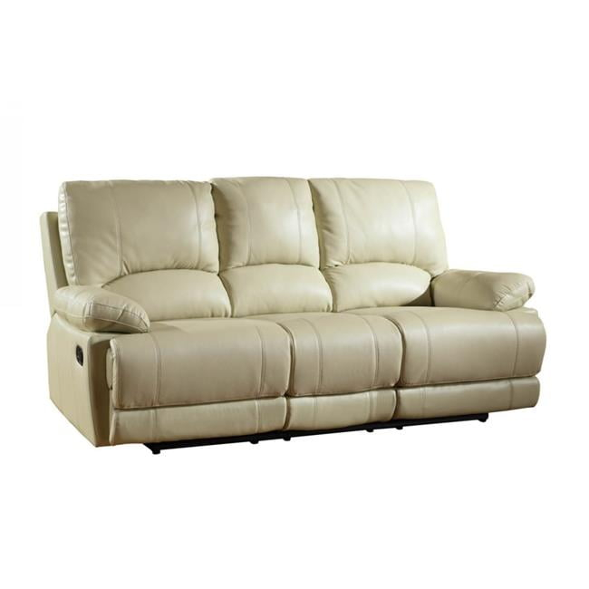 Home Roots Stylish Leather Sofa, Beige - 41 In. - Walmart.com with regard to Exploring the durability and beauty of Oliver genuine leather sofa in neutral tones