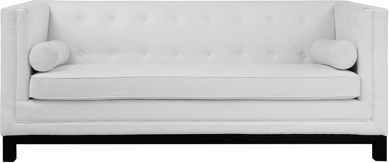 Imperial White Bonded Leather Sofa By Modway | 1Stopbedrooms within Choosing the right white bonded leather sofa to match your interior style