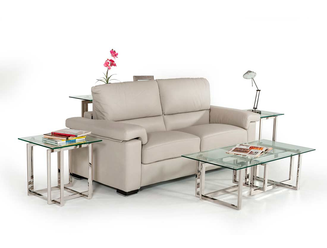 Italian Modern Light Grey Leather Sofa Bed Vg 018 | Leather Sofas throughout Milan Contemporary Genuine Italian Leather Sofa Light Gray