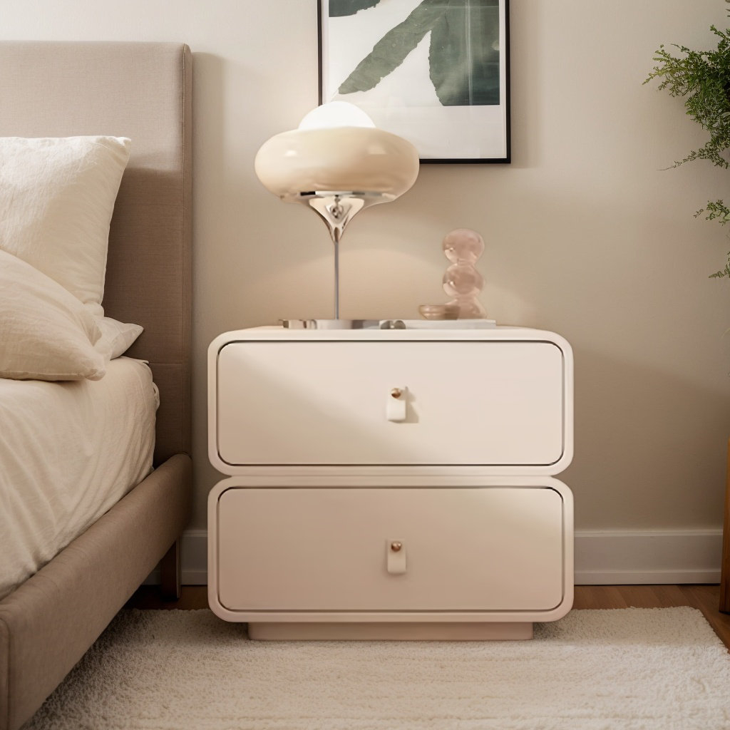 Ivy Bronx Korry Modern White 2-Drawer Nightstand With Gold Accents ... with Transforming Your Bedroom Aesthetic with Simple Design Choices