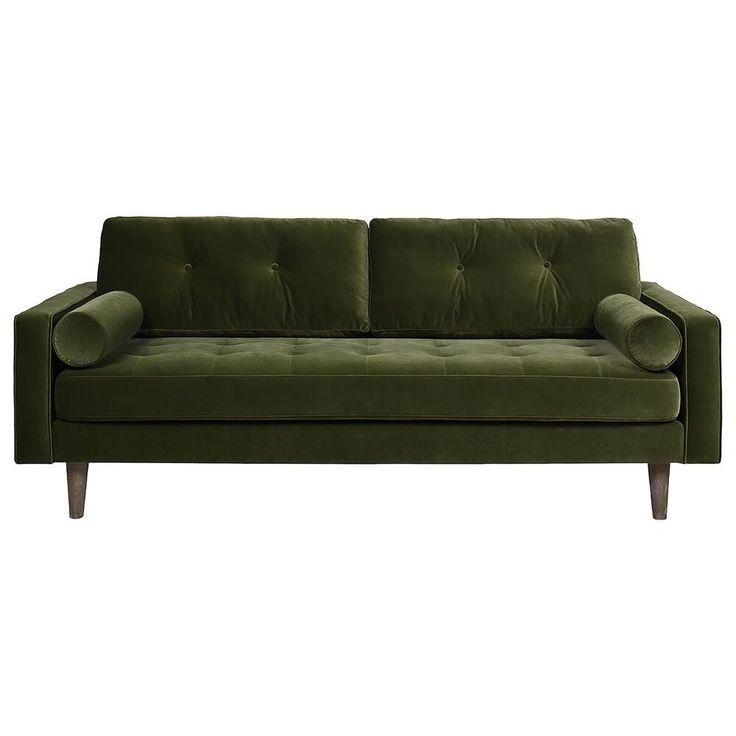 Jennifer Taylor Home Nicholas Stationary Sofa In Olive Green Velvet ... with regard to Lola Velvet Upholstered Sofa, Olive