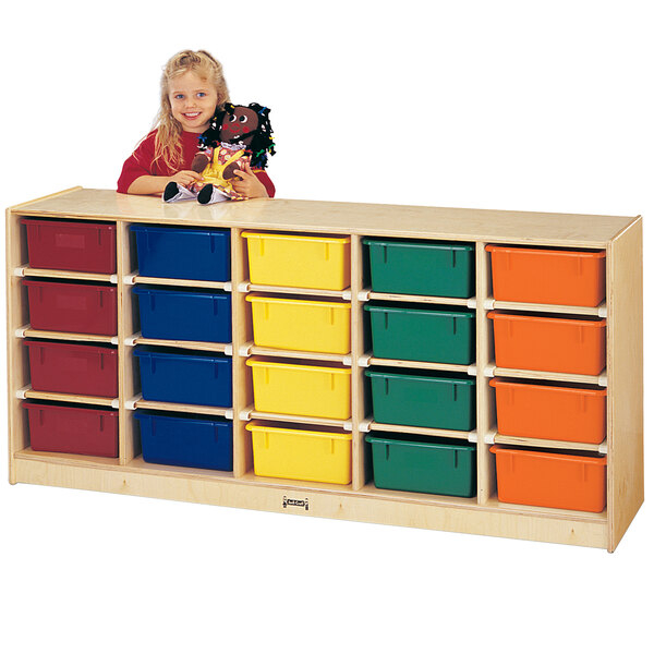 Jonti-Craft Baltic Birch 4020Jc 60" X 15" X 29 1/2" Mobile 20-Cubbie ... for Jonti-Craft Space-Saver Storage Cabinet