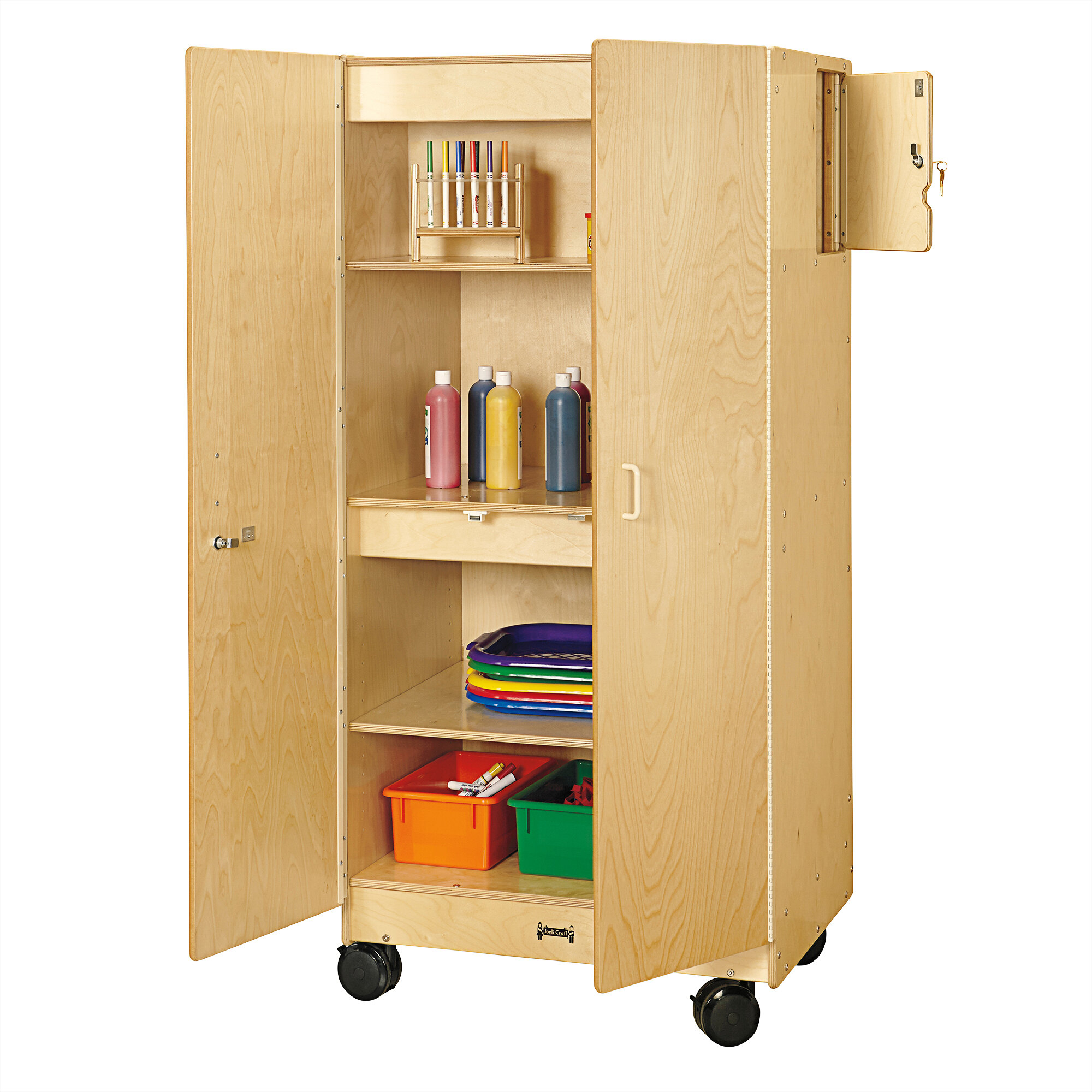 Jonti-Craft Baltic Birch 5946Jc 30" X 24" X 64" Mobile Wood Hideaway ... in Maximizing Small Spaces with Jonti-Craft Space-Saver Solutions