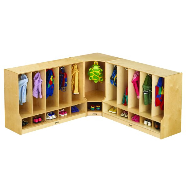 Jonti-Craft Baltic Birch 6684Jc 48" X 17 1/2" X 35" Toddler-Height 5 ... inside Jonti-Craft 2 Section Coat Locker With Step