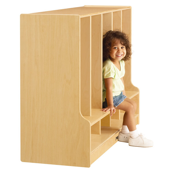 Jonti-Craft Baltic Birch 6684Jc 48" X 17 1/2" X 35" Toddler-Height 5 ... with regard to Jonti-Craft 2 Section Coat Locker With Step