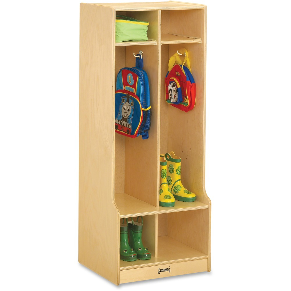 Jonti-Craft Rainbow Accents 2 Section Sitting Step Coat Locker - 2 ... regarding Maximizing Space with Rainbow Accents 2 Section Coat Locker with Step - Purple