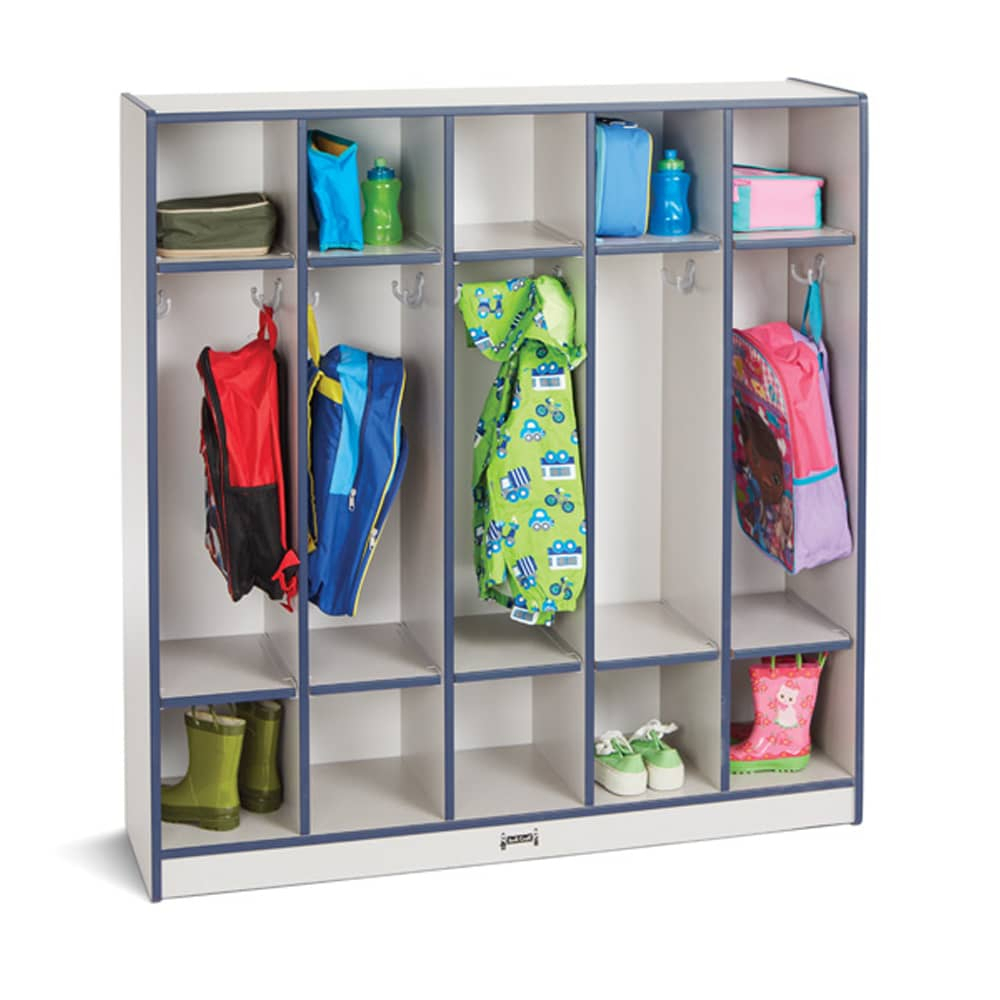 Jonti-Craft Rainbow Accents 5-Section Cubbie Coat Locker intended for Understanding the practical benefits of multi-section coat storage for young children
